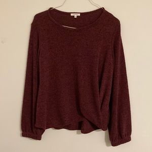 Anthropologie Pleione burgundy sweater large